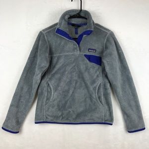 Patagonia Re-tool Snap-T Fleece Pullover Sweater Womens Size Small Gray Polartec
